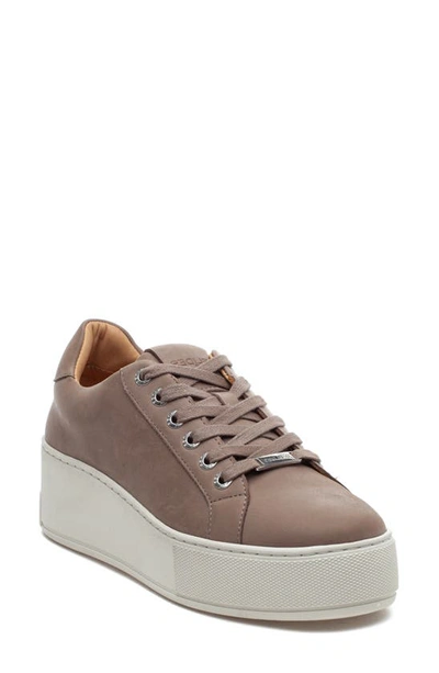 J/slides Nyc Jslides Maya Platform Sneaker In Taupe Leather