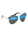 Philipp Plein Sunglasses "sunshine" In Nk/blu/mirror/blu