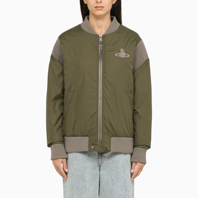 Vivienne Westwood Nylon Military Bomber Jacket In Green