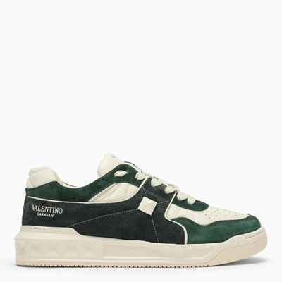 Valentino Garavani One Stud Suede And Leather Trainers In Green