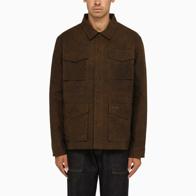 Forét Brown Overshirt With Stained Effect