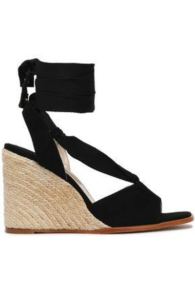 Paloma Barceló Faco Suede Espadrille Wedge Sandals In Black