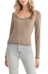 Lush Butter Soft Long Sleeve Top In Heather Coco