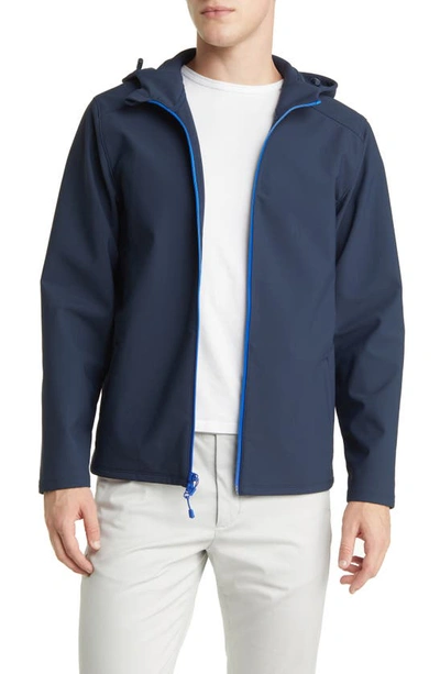 Mizzen + Main Stinger Water Resistant Hooded Jacket In Blue