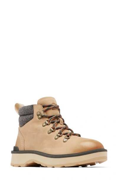 Sorel Hi-line Cozy Lace-up Hiking Boot In Canoe/ Ceramic