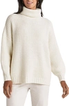 Splendid X Cella Jane Stripe Turtleneck Sweater In Snow Heather