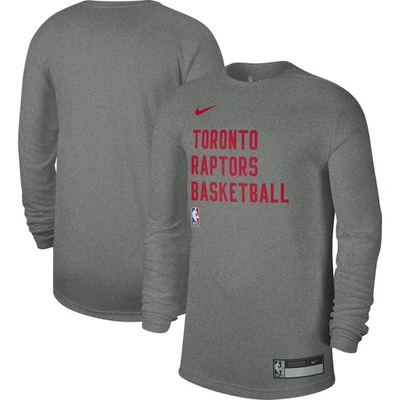 Nike Men's And Women's  Heather Gray Toronto Raptors 2023/24 Legend On-court Practice Long Sleeve T-s