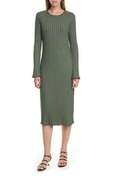Simon Miller Rib By  Wells Rib Midi Dress In Forest - Nord Exclusive