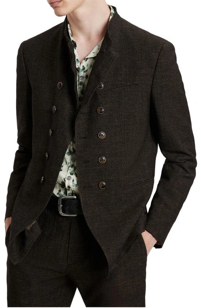 John Varvatos Upson Slim Fit Wool & Linen Jacket In Soil