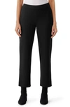 Eileen Fisher Ponte Ankle Straight Leg Pants In Black