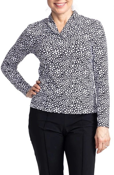 Kinona Lovely Layer Floral Golf Top In Fall Bloom