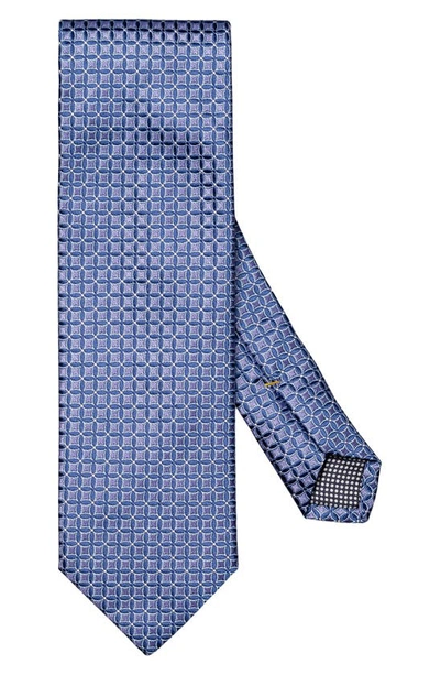 Eton Diamond Jacquard Silk Tie In Blue/ Medium Purple