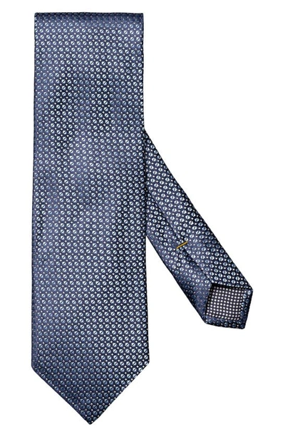 Eton Triangle Neat Silk Tie In Blue