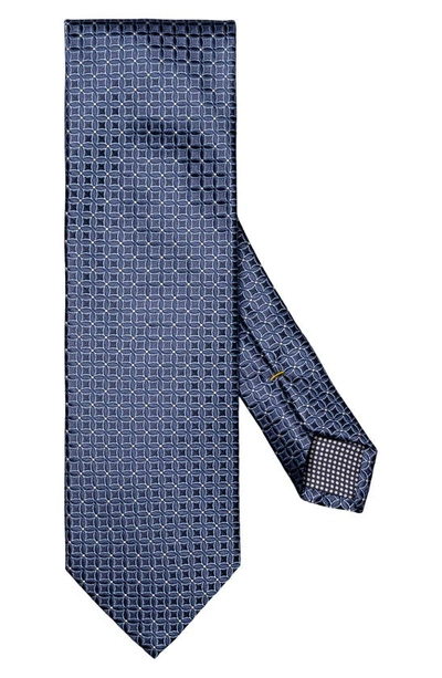 Eton Diamond Jacquard Silk Tie In Dark Blue