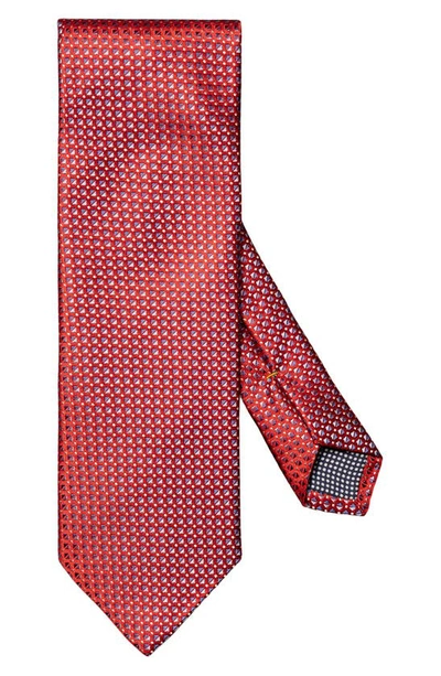Eton Triangle Neat Silk Tie In Medium Red