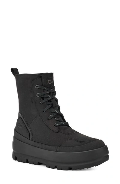 Ugg The  Lug Platform Lace-up Combat Boot In Black/black