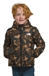 The North Face Kids Reversible Water-repellent Coat In Utility Brown Camp Texture