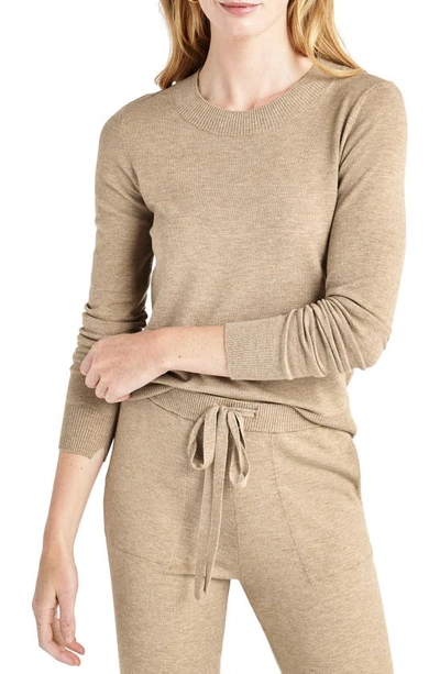 Splendid Jeanne Crewneck Sweater In Heather Camel