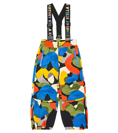Stella Mccartney Kids' Smudge-print Ski Salopettes In Black