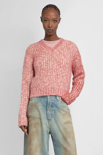 Acne Studios Woman Pink Knitwear In Brh Off White Multi