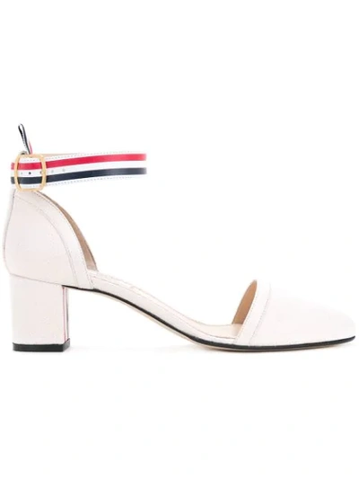 Thom Browne Ankle Strap Pumps In White