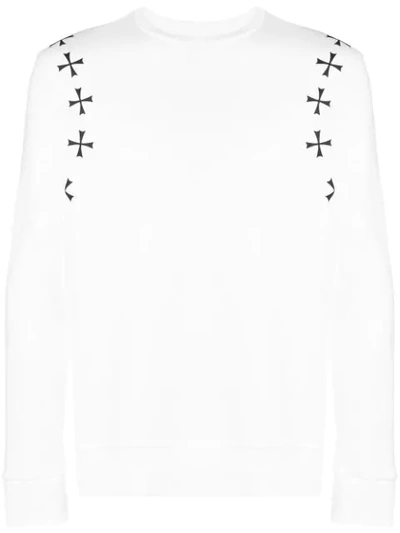Neil Barrett Military Cross-detail Sweatshirt - White