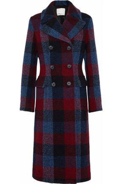 3.1 Phillip Lim / フィリップ リム Woman Double-breasted Checked Wool-blend Coat Navy