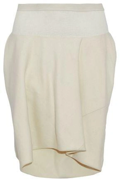 Rick Owens Woman Layered Wool-blend Twill Shorts Cream