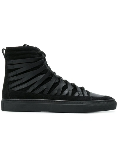 Damir Doma X Officine Creative Strappy Hi-top Sneakers In Black