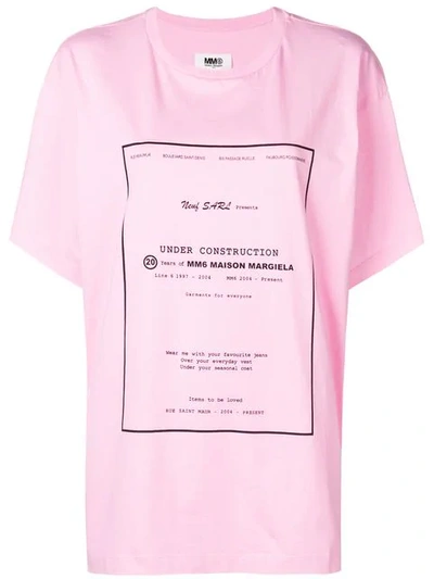 Mm6 Maison Margiela Logo-print Cotton T-shirt In Pink