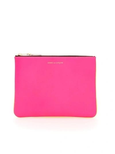 Comme Des Garçons Wallet Unisex Super Fluo Pouch In Pink/yellow|rosa