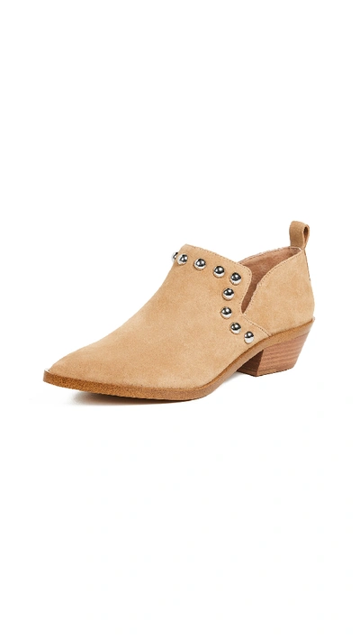 Rebecca Minkoff Women's Katen Studded Suede Low Heel Booties In Beige