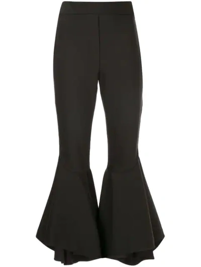 Ellery Full Flare Cropped Trousers In Black