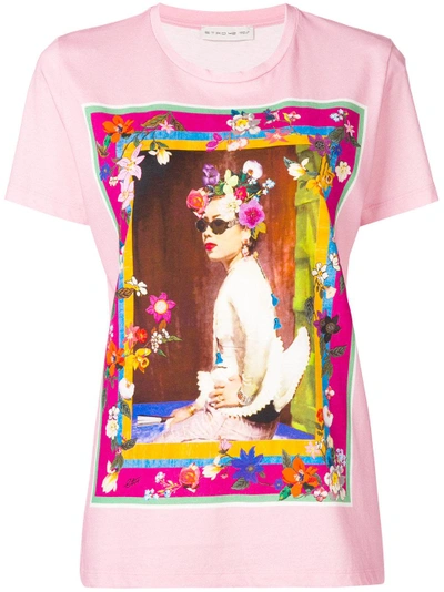 Etro Painting-print T-shirt In Pink & Purple