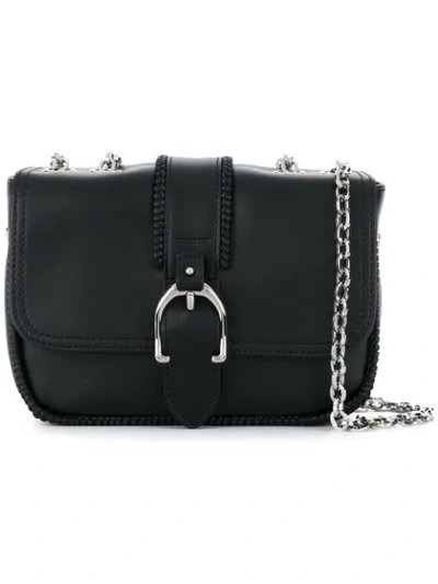 Longchamp Buckled Cross Body Bag In Black