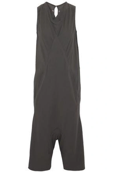 Rick Owens Woman Crepe Playsuit Dark Gray