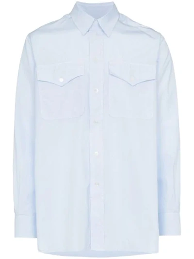 Our Legacy Xplor Long Sleeve Cotton Shirt In Blue