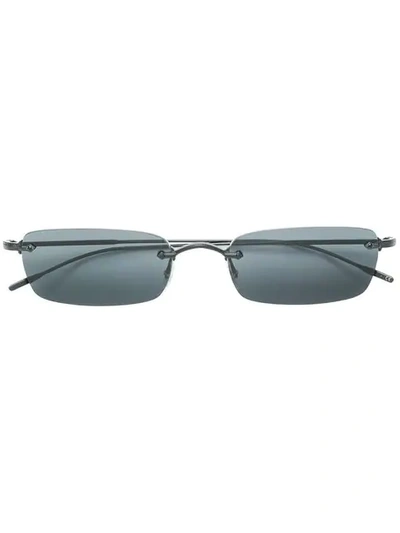 Oliver Peoples Daveigh Rectangular Sunglasses In Black