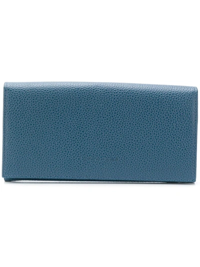 Longchamp Veau Foulonne Checkbook Wallet In Pilot Blue