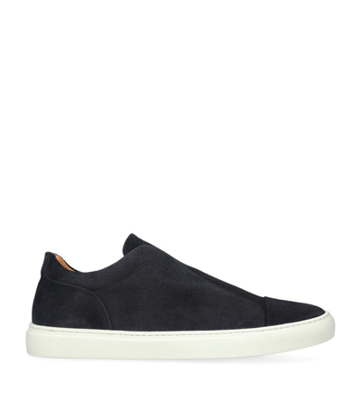 Harrys Of London Contrast-sole Leather Slip-on Trainers In Black