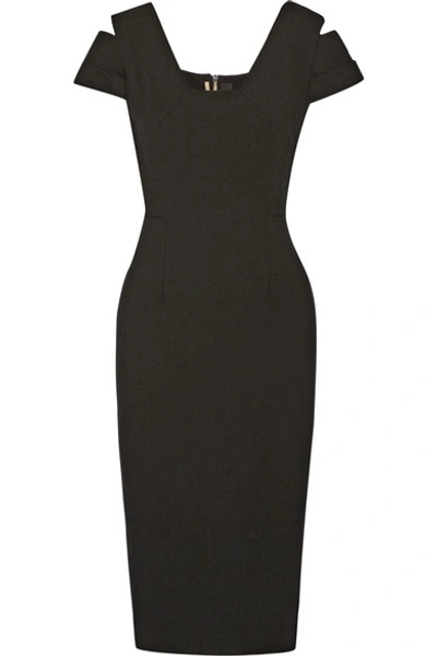 Roland Mouret Woman Minetta Cutout Stretch-crepe Dress Black In Llack