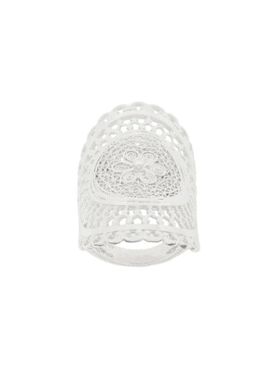 Wouters & Hendrix My Favourite Filigree Long Finger Ring In Metallic