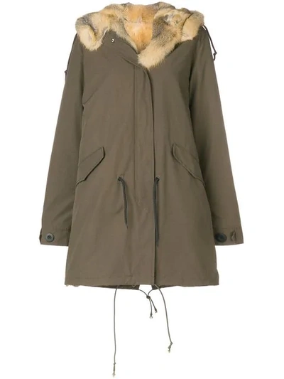 Liska Fur Hooded Parka In Schlamm