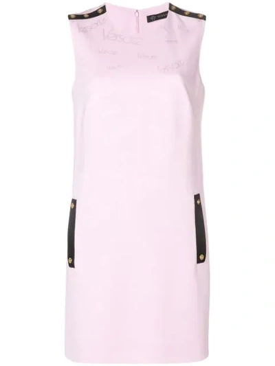 Versace Embellished Shift Dress - Pink