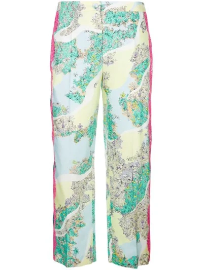 Emilio Pucci Floral Cropped Trousers In Multicolour