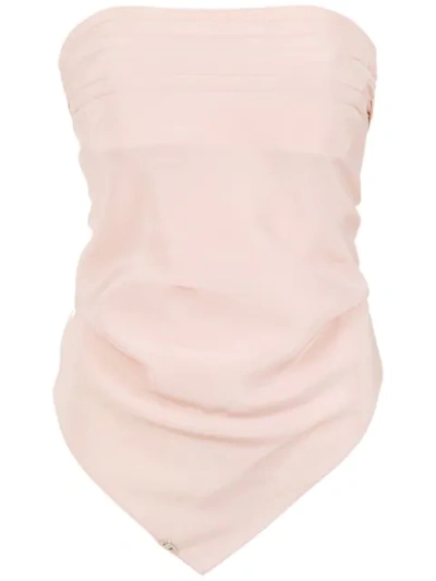 Adriana Degreas Silk Bandeau Blouse In Pink