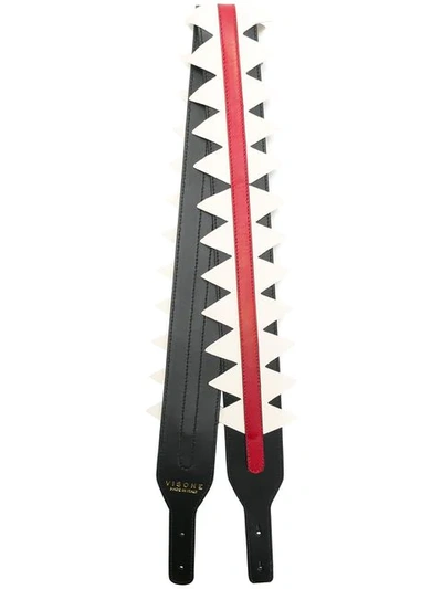 Visone Colour Block Bag Strap - Black