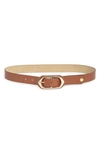 Vince Camuto Frame Buckle Belt In Cognac
