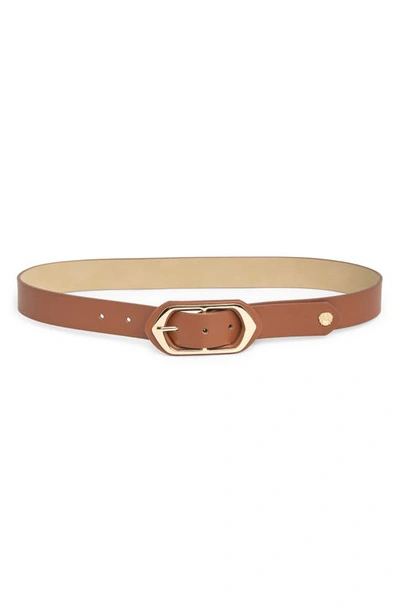 Vince Camuto Frame Buckle Belt In Cognac