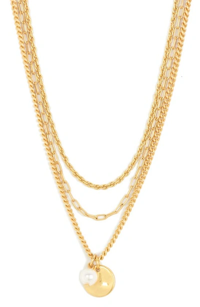 Madewell Leni Layered Necklace In Vintage Gold